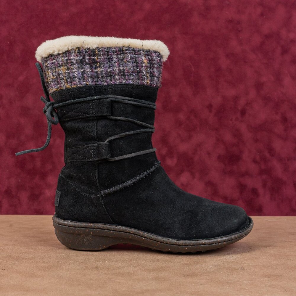UGG Women Tanasa Fleece Lined Warm Lace Slip-on Mid calf boots sz 7 - Picture 4 of 8